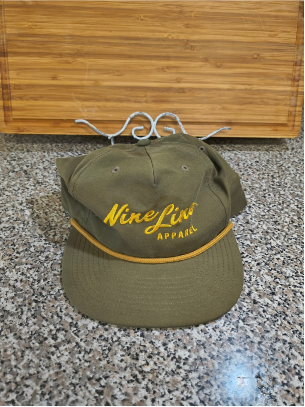 Nine Line Apparel Richardson Flat Bill Rope Hat Olive Green Snapback Cap